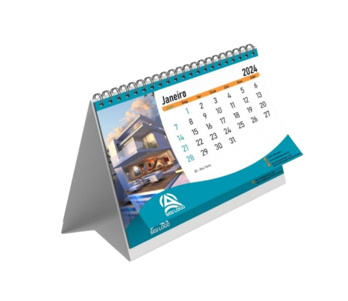 Calendário de Mesa contendo 12fls (Wire-o)